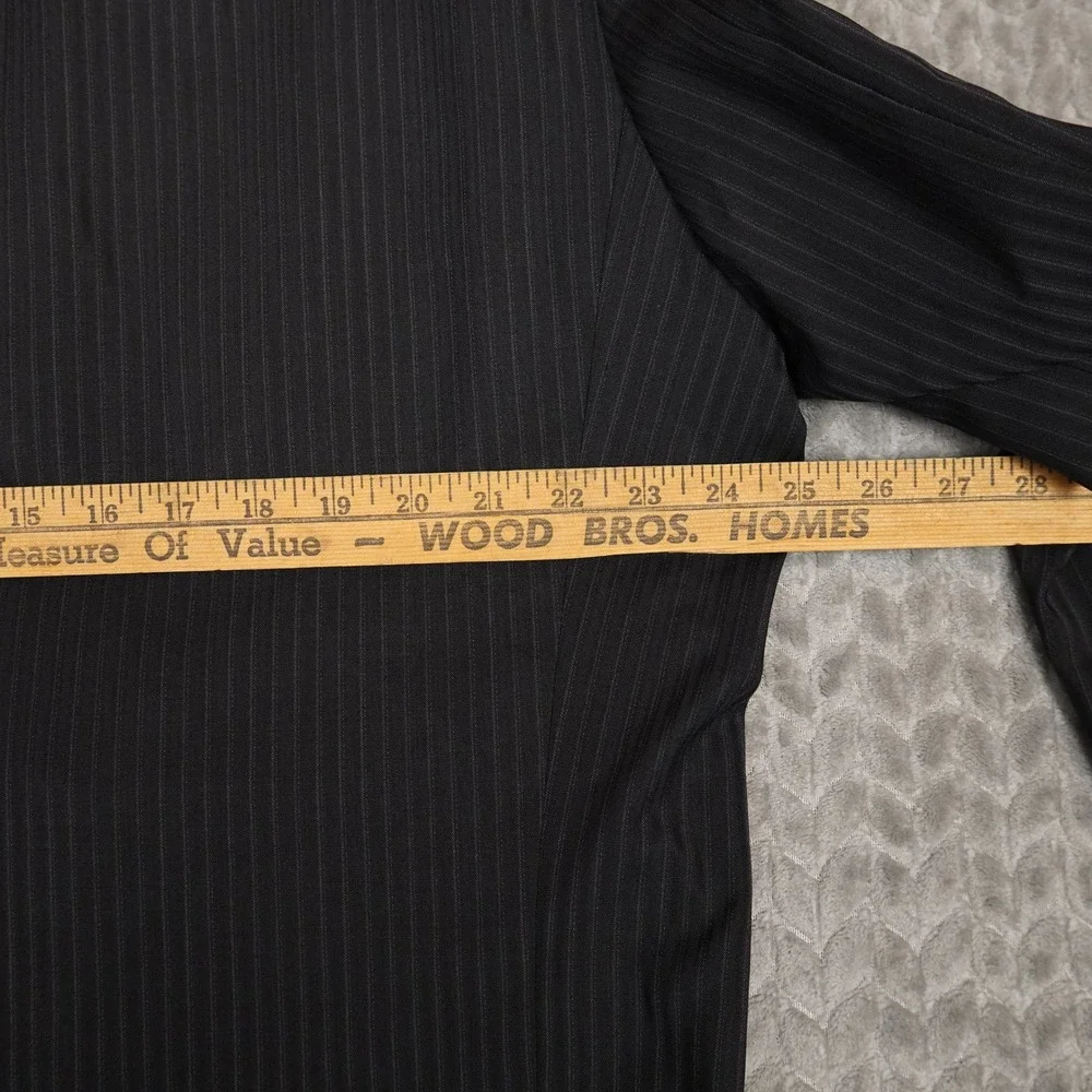 Hugo Boss Blazer Mens 50R Gray Pinstripe 3 Button Wool Suit Jacket Made In USA